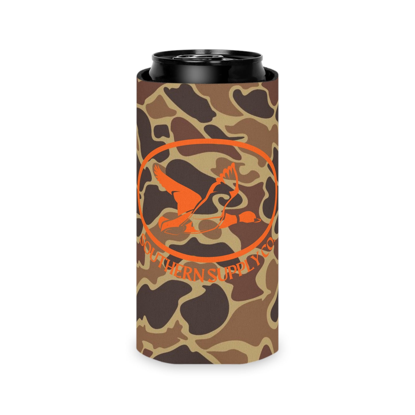 CAMO DUCK KOOZIE ORANGE