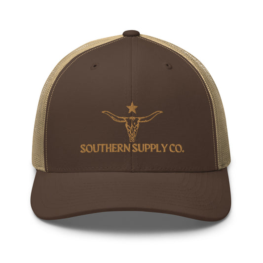 https://southernsupplyco.us/cdn/shop/files/retro-trucker-hat-brown-khaki-front-64c919f84fc73.jpg?v=1690900994&width=533