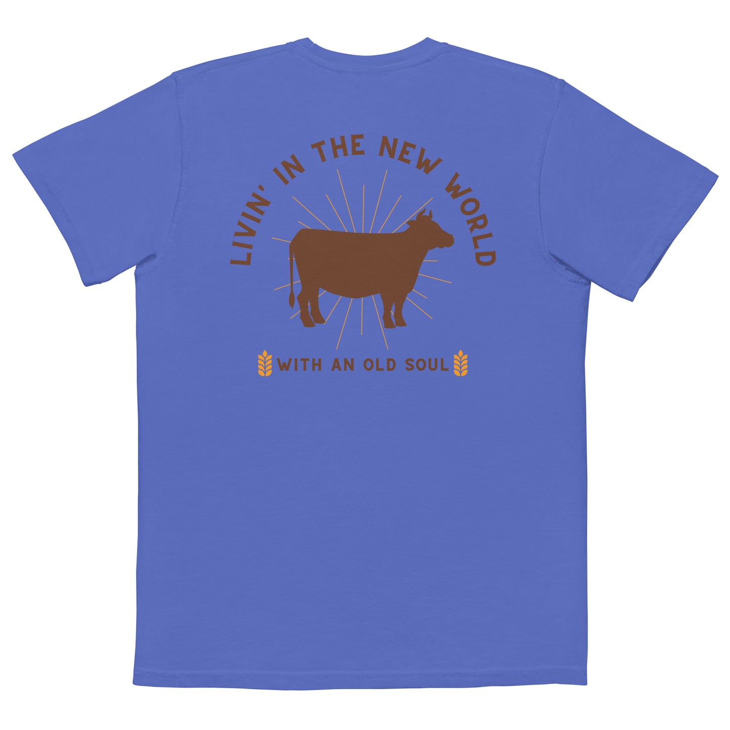 LIVIN' IN THE NEW WORLD POCKET T-SHIRT