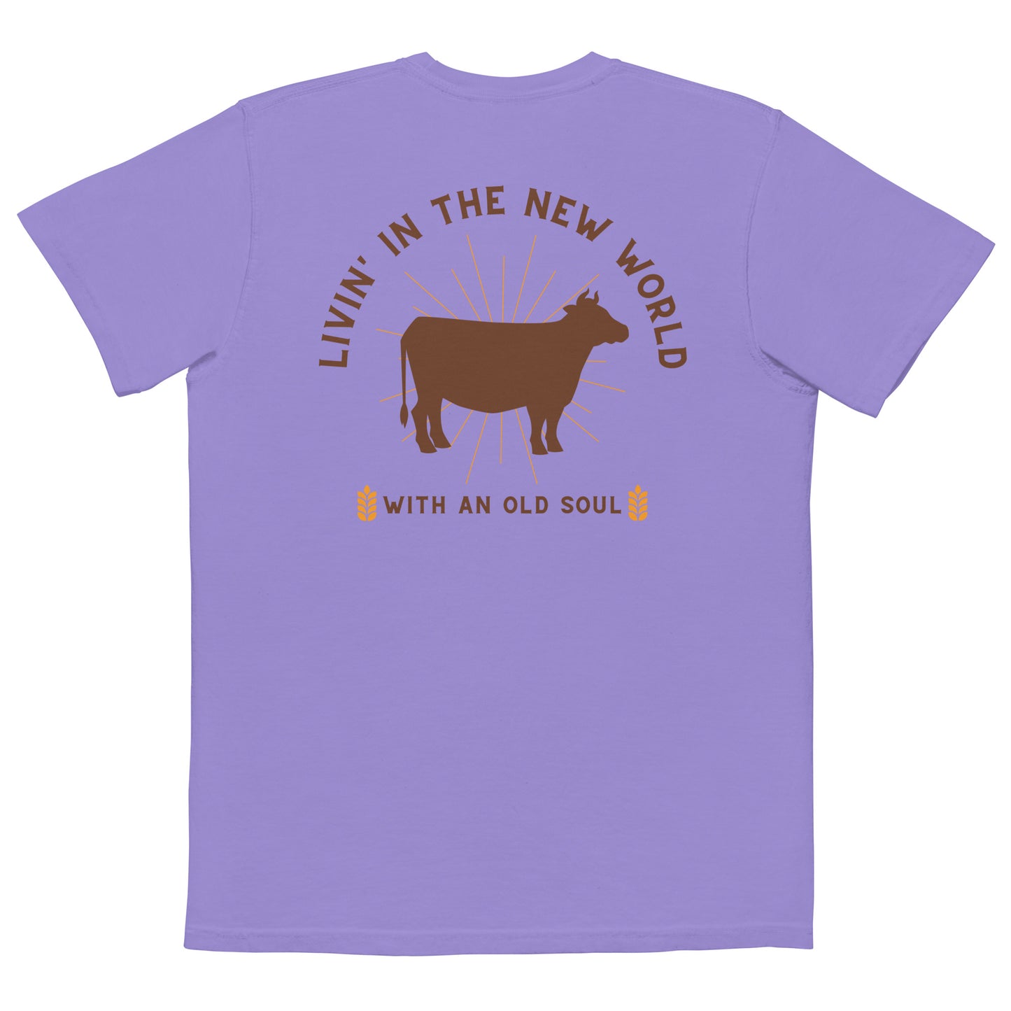 LIVIN' IN THE NEW WORLD POCKET T-SHIRT