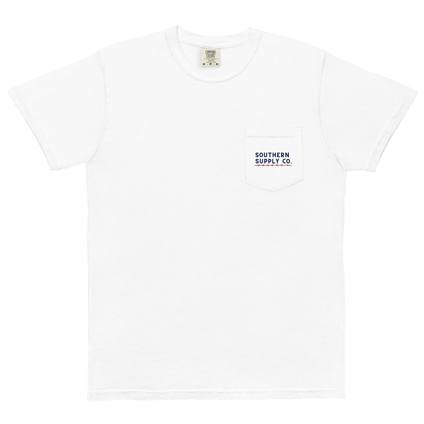 BARBED WIRE FLAG POCKET T-SHIRT